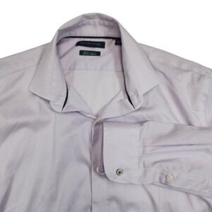 Tommy Hilfiger Purple Check Slim Fit Dress Shirt Mens 16.5 34/35 Supima
